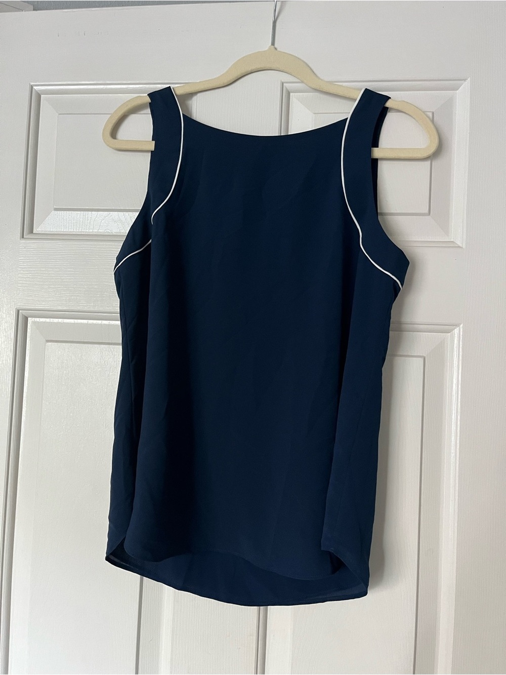 Banana Republic Navy Sleeveless Camisole with White Piping